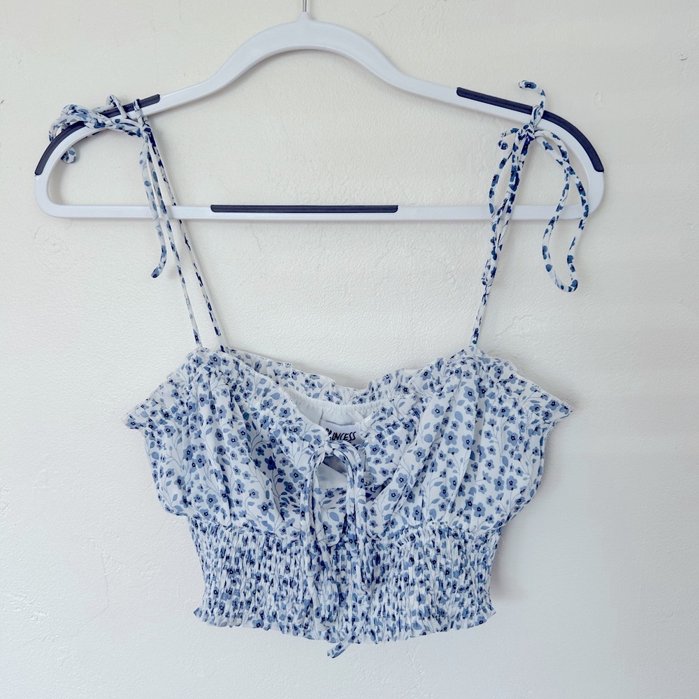 Princess Polly white floral crop top